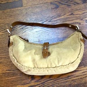 Faux Shearling Crescent Purse